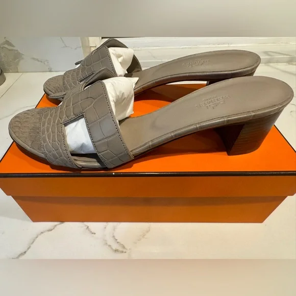 Hermes Oasis Custom Alligator Sandals Size 41.5 - Picture 10 of 15